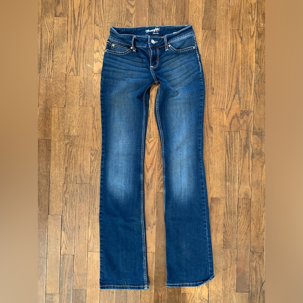 Wrangler Jeans Womens 1/2x36 Dark Wash Stretch Mid Rise Bootcut